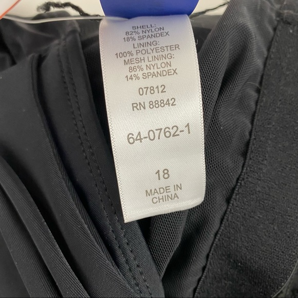 Swimsuits For All Halter Tankini Top Black 18 New - Picture 10 of 10